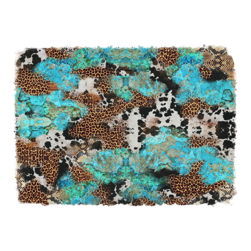 Western Cowhide And Leopard With Turquoise Background Classic Tee by Artiststas | Teevron