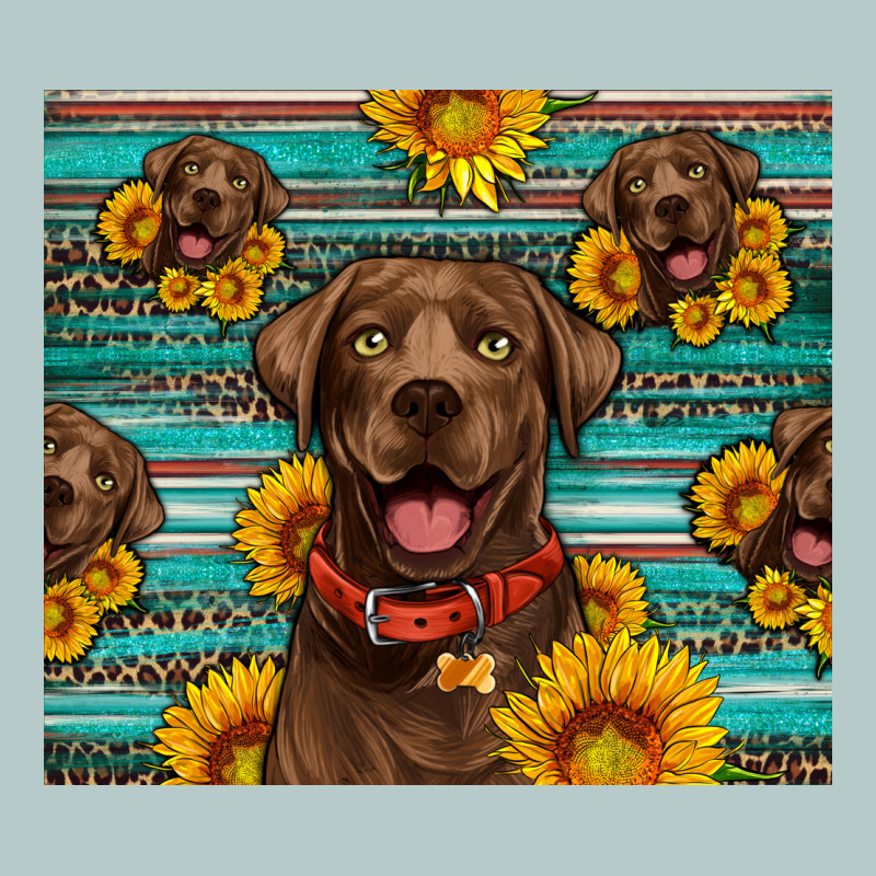 Chocolate Labrador With Sunflowers Western Heavy Core Tee by Artiststas | Teevron