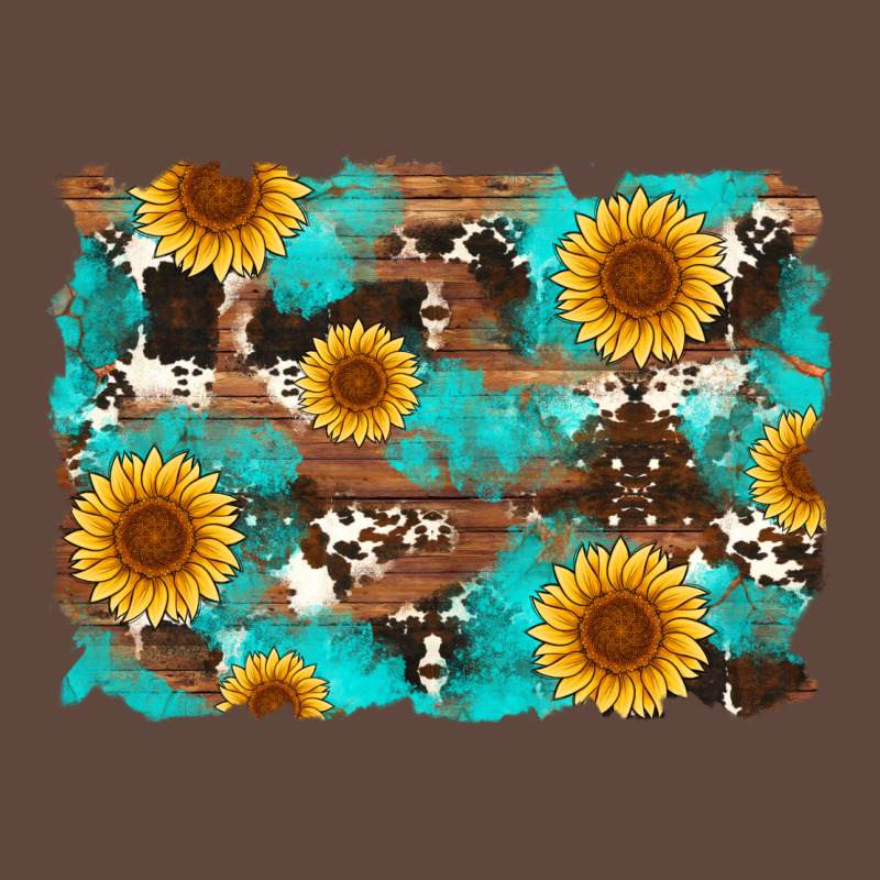 Sunflower And Cowhides With Wood And Turquoise Background Classic Tee by Artiststas | Teevron