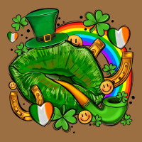 St Patricks Lips With Horseshoe Rainbow And Shamrocks Vintage Tee | Teevron