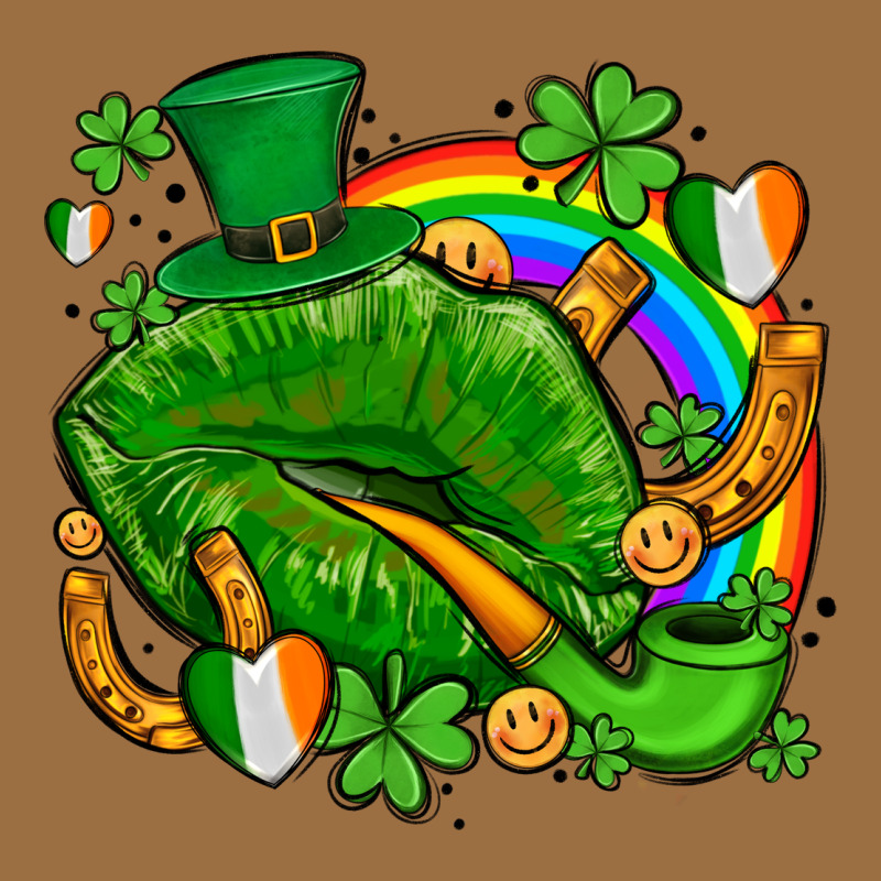 St Patricks Lips With Horseshoe Rainbow And Shamrocks Vintage Tee by AdoDesignShop | Teevron