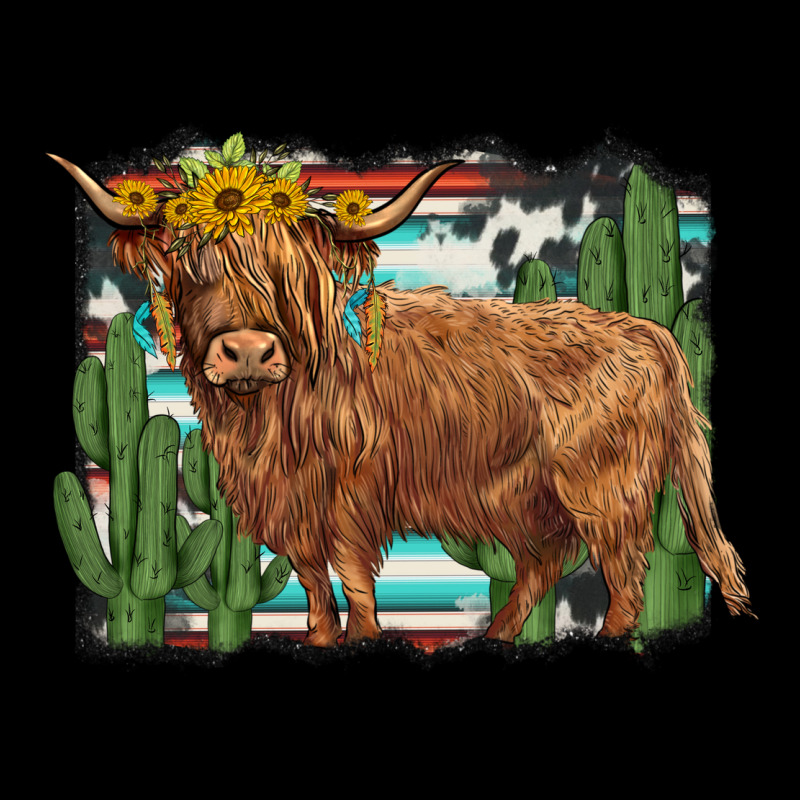 Western Cactus Highland Cow Premium Tee by BarkalooDesign | Teevron