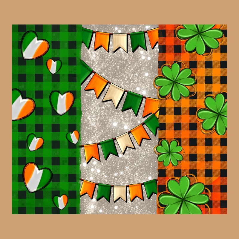 Irish Flag With Shamrocks And Heart Vintage Tee by AdoDesignShop | Teevron