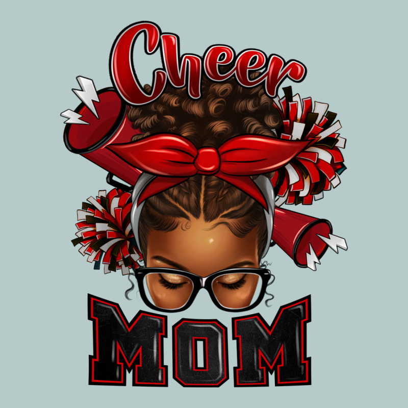 Cheer Mom Afro Messy Bun Heavy Core Tee by texasbilliewilder | Teevron
