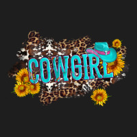 Western Cowgirl And Sunflower With Hat And Cowhide Leopard Classic Tee | Teevron