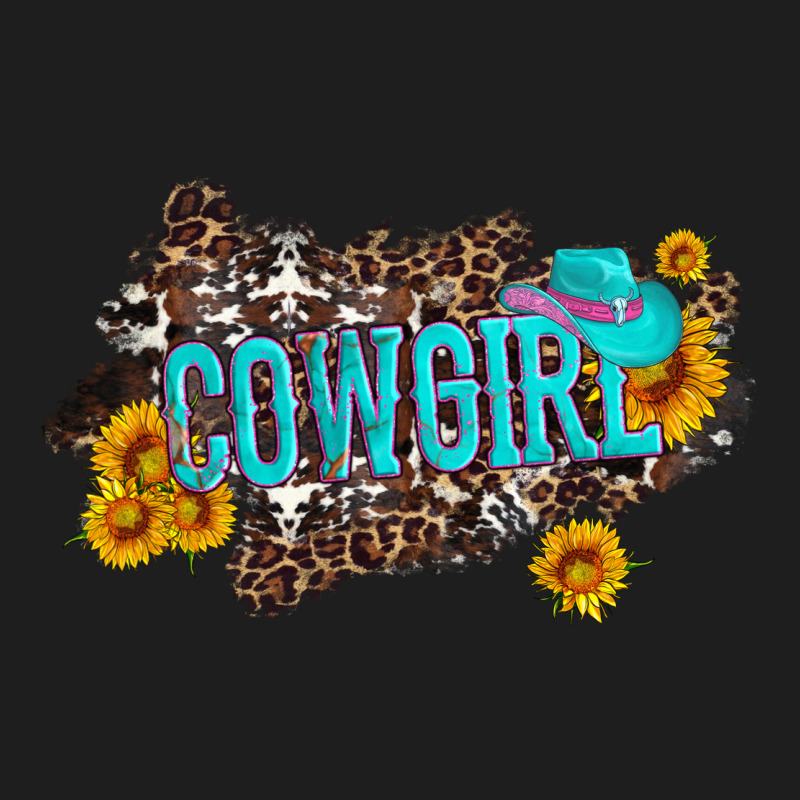 Western Cowgirl And Sunflower With Hat And Cowhide Leopard Classic Tee by Artiststas | Teevron