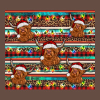 Christmas Turquoise Serape Highland Cow Long Sleeve Tee | Teevron