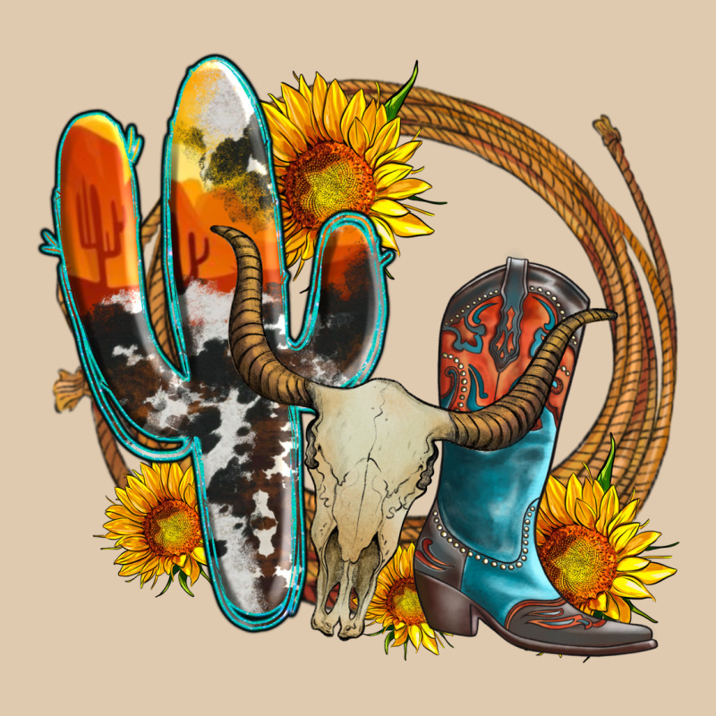 Western Cactus Bullskull And Boots With Sunflowers And Serape Leopard Classic Tee by Artiststas | Teevron