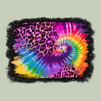 Tie Dye Leopard Glitter Background Long Sleeve Tee | Teevron