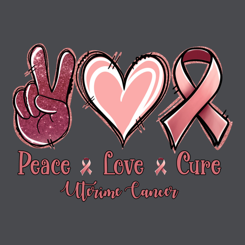 Peace Love Cure Uterine Cancer Zipper Hoodie by NancyCooperArtShop | Teevron