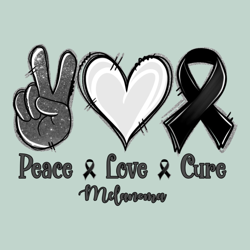 Peace Love Cure Melanoma Cancer Zipper Hoodie by NancyCooperArtShop | Teevron