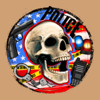 Police Skull And Police Equipment Vintage Tee | Teevron