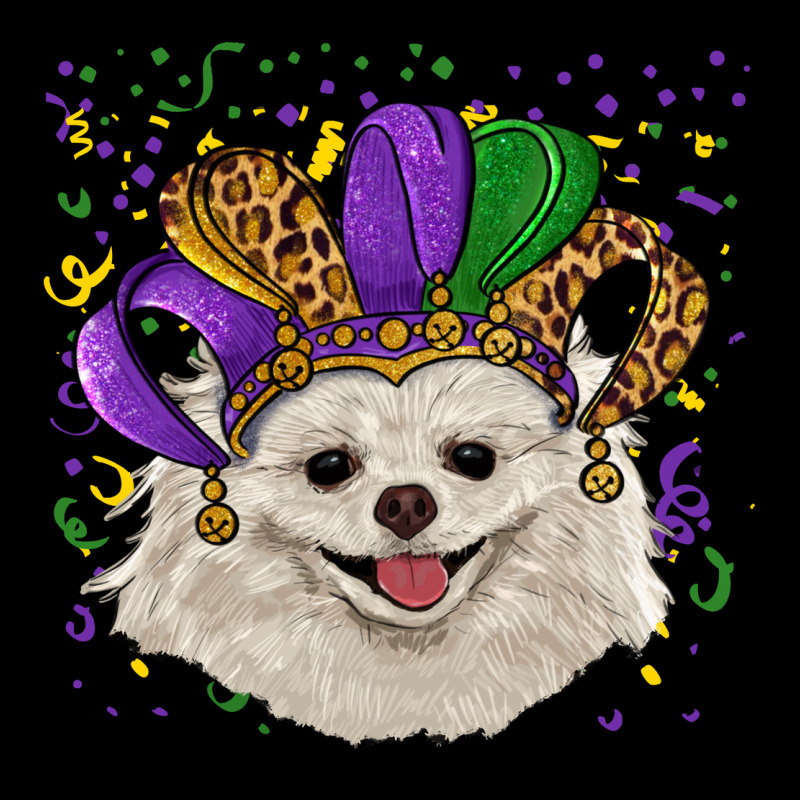 Mardi Gras White Pomeranian With Hat Heavy Core Tee by RanaPortraitStore | Teevron