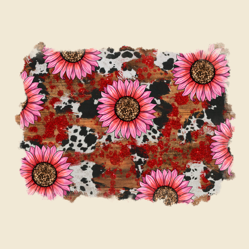 Valentines Day Sunflowers Leopard Cowhide Backgrou Ladies Tee by RanaPortraitStore | Teevron