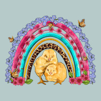 Easter Flowers And Butterfly With Chicks Rainbow Heavy Core Tee | Teevron