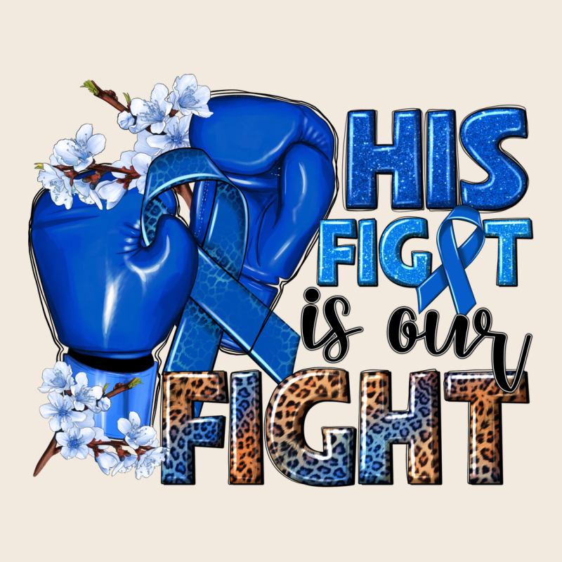 His Fight Is Our Fight Colon Cancer Blue Ribbon Zipper Hoodie by NancyCooperArtShop | Teevron
