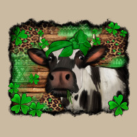 St Patricks Cow With Leopard Background Holstein Cow Long Sleeve Tee | Teevron
