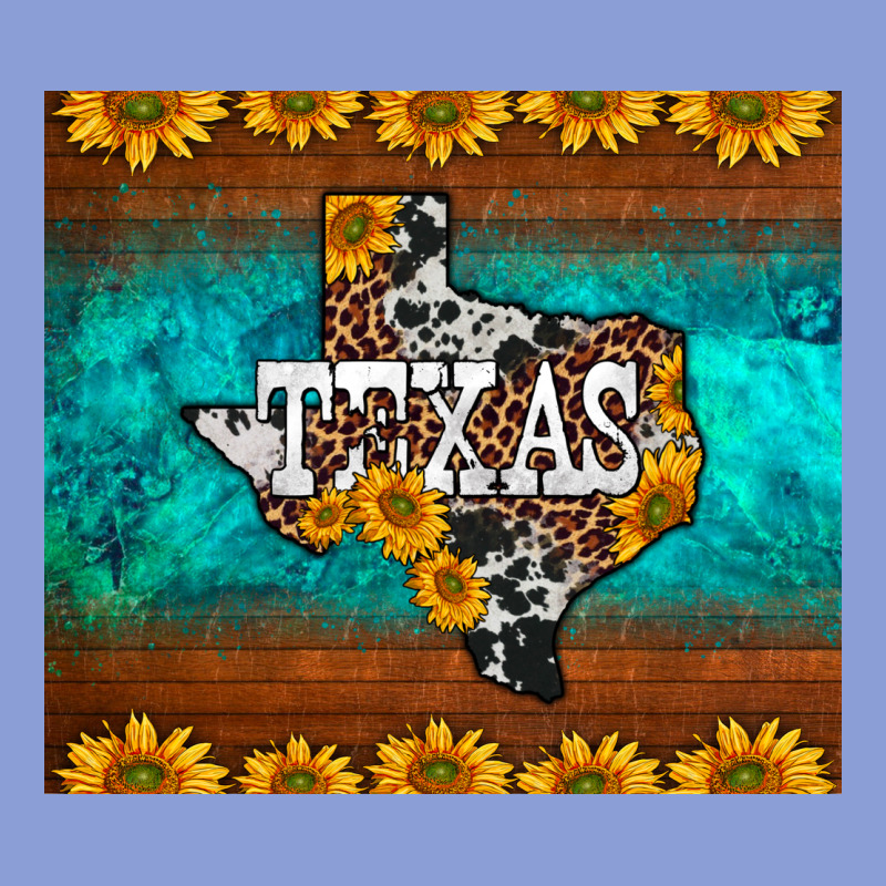 Sunflowers Cowhide Leopard Texas Map Long Sleeve Tee by BarkalooDesign | Teevron