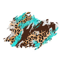 cowhide leopard turquoise patch | Teevron