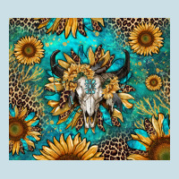 Bull Skull Sunflowers Ladies Tee | Teevron