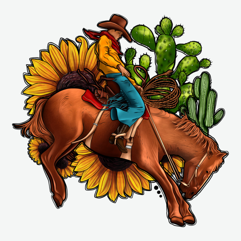 Rodeo Cowboy Sunflower Cactus Urban Heavy Tee by JahusDesignShop | Teevron