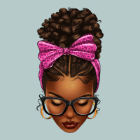 Afro Messy Bun Pink Leopard Bow Heavy Core Tee | Teevron