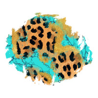 glitter leopard turquoise patch | Teevron