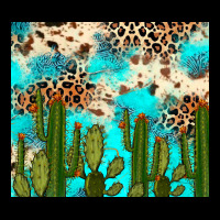 Cactus Turquoise Leopard Cowhide Tumbler Rana Ladies Tee | Teevron