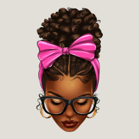 Afro Messy Bun Pink Bow Heavy Core Tee | Teevron