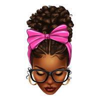 afro messy bun pink bow | Teevron