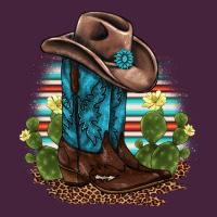 Western Boots And Hat Cactus Leopard Serape Pattern Long Sleeve Tee | Teevron