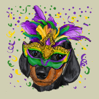 Mardi Gras Dachshund Puppy With Mask Heavy Core Tee | Teevron