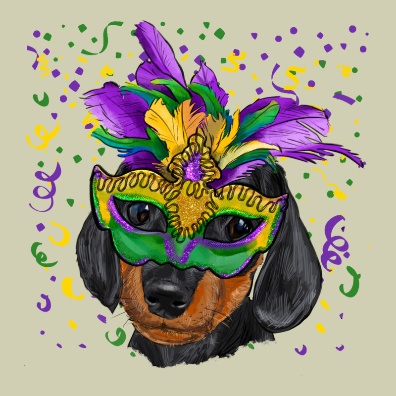 Mardi Gras Dachshund Puppy With Mask Heavy Core Tee by RanaPortraitStore | Teevron