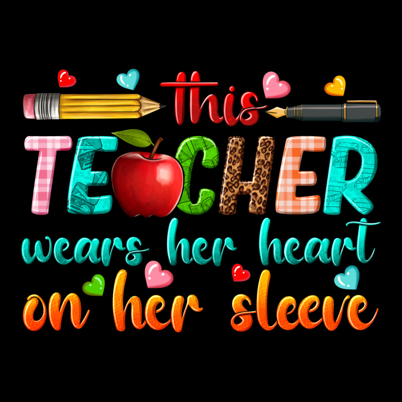This Teacher Wears Her Heart On Her Sleeve Premium Tee by texasbilliewilder | Teevron