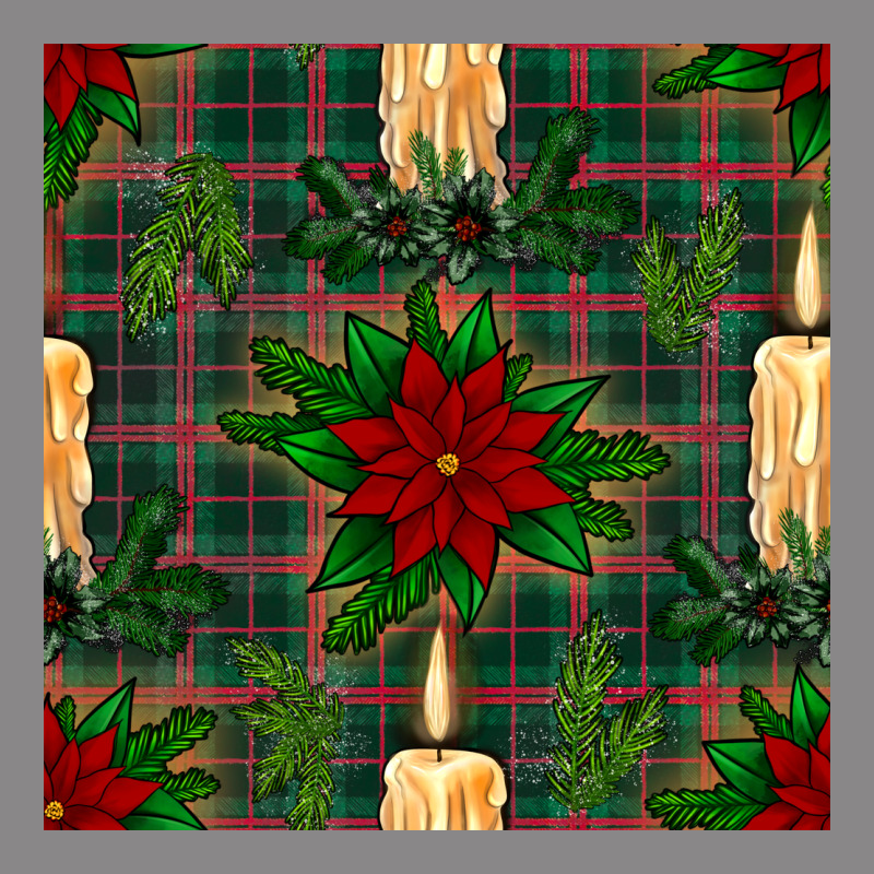 Christmas Candle And Ornaments Seamless Pattern Vintage Tee by BundleAndBundleShop | Teevron