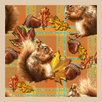 Fall Squirrel And Plaid Seamless Heavyweight Sweatshirt | Teevron