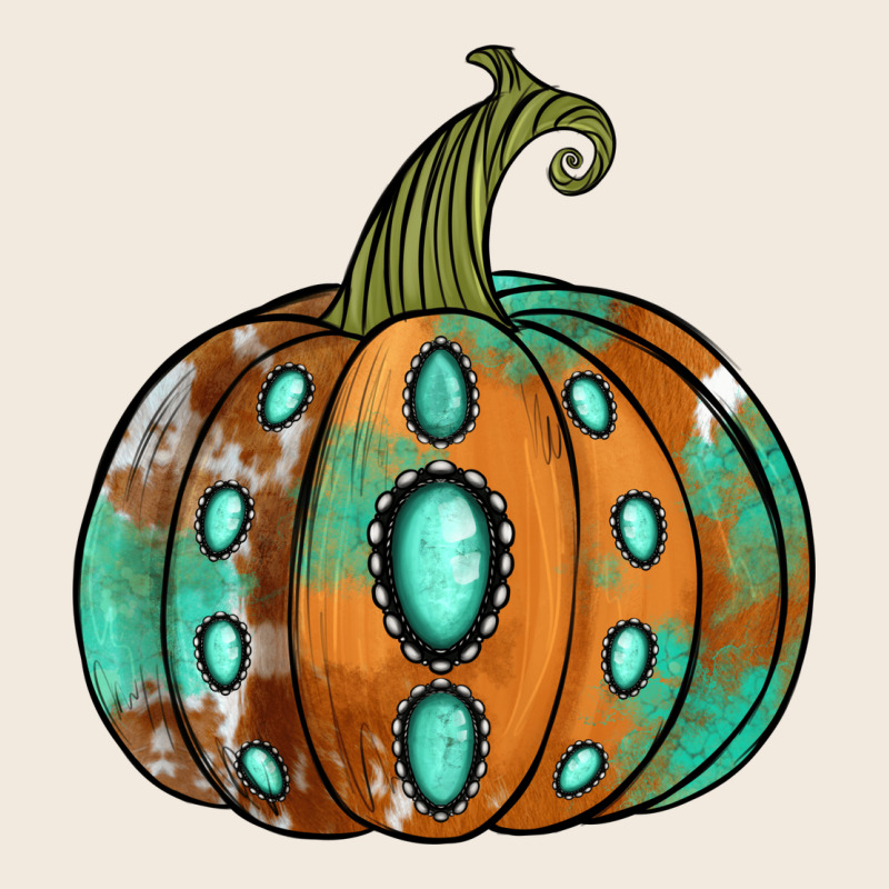 Western Cowhide Turquoise Pumpkin Zipper Hoodie by NancyCooperArtShop | Teevron