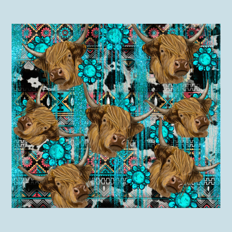 Western Aztec Highland Cow Ladies Tee by RanaPortraitStore | Teevron
