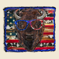 Bison With American Flag Ladies Tee | Teevron