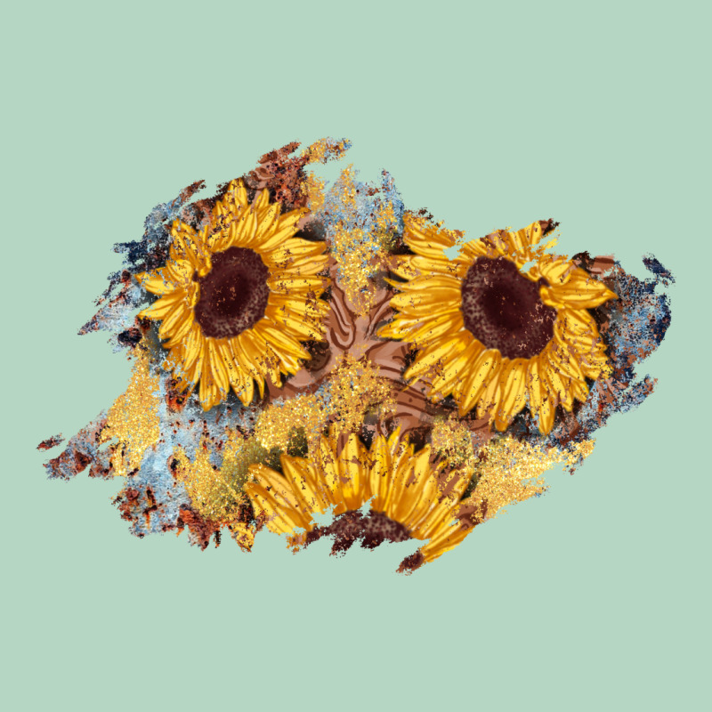 Sunflower Glitter Leather Patch Classic Tee by AdoDesignShop | Teevron