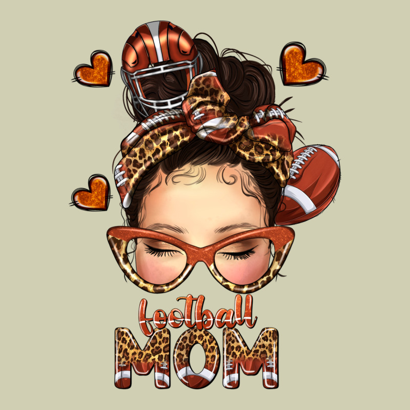 Football Messy Bun Mom Heavy Core Tee by texasbilliewilder | Teevron