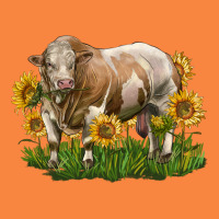 Simmental Bull With Sunflowers Premium Sweatshirt | Teevron