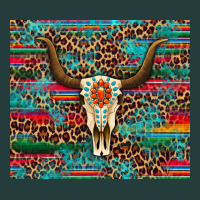 Western Serape Leopard Bull Skull Turquoise Tumbler Classic Tee | Teevron