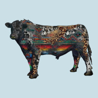 Black Angus Bull With Western Patterns Ladies Tee | Teevron