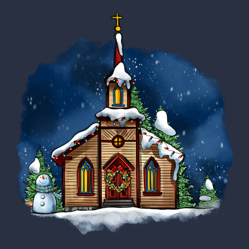 Christmas Church And Snow Heavyweight Sweatshirt by AdoDesignShop | Teevron