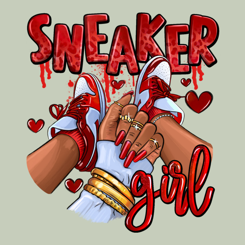 Red Sneaker Girl Afro Woman Ladies Tee by RanaPortraitStore | Teevron