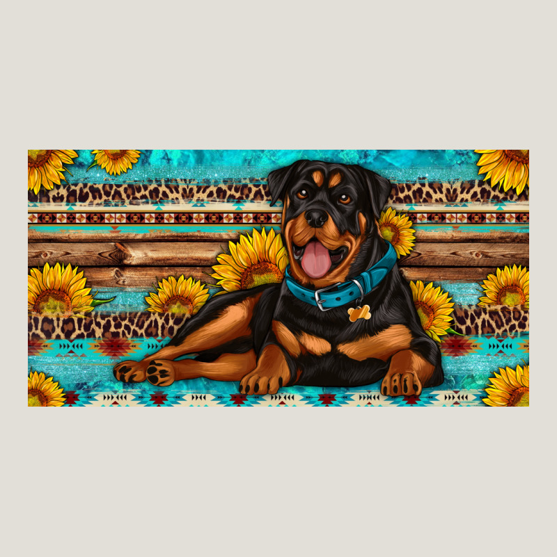 Rottweiler With Sunflowers License Plate Heavy Core Tee by Artiststas | Teevron