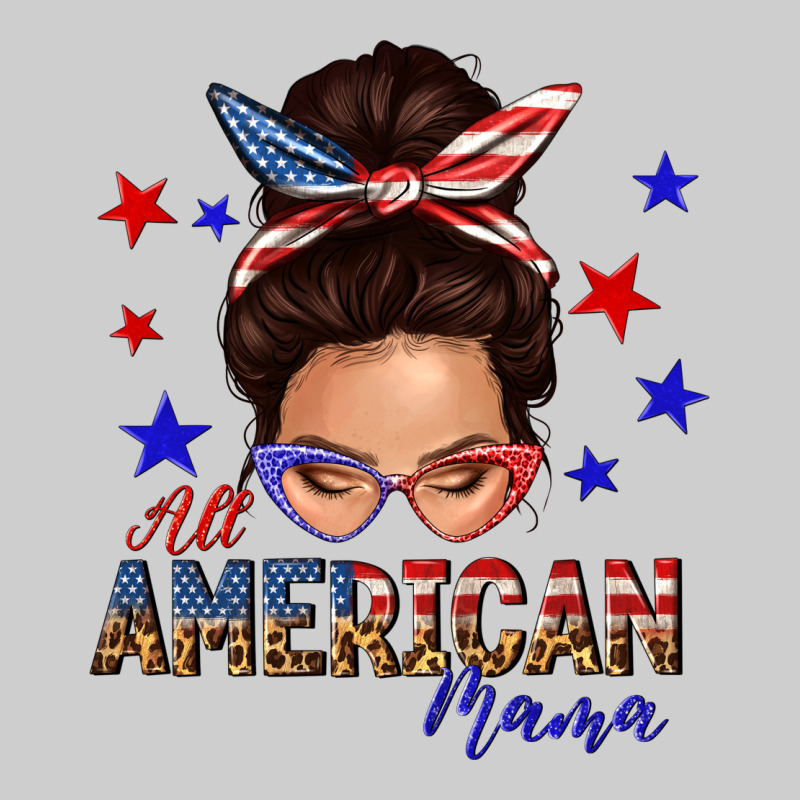All American Mama Messy Bun Premium Tee by texasbilliewilder | Teevron
