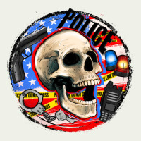 Police Skull And Police Equipment Urban Heavy Tee | Teevron