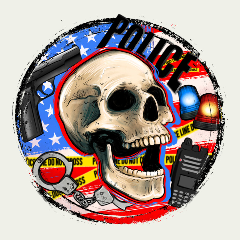 Police Skull And Police Equipment Urban Heavy Tee by AdoDesignShop | Teevron